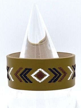 Willow-Leather TribalCuff Bracelet Geometric Embroidery Urban Bohemian Pattern